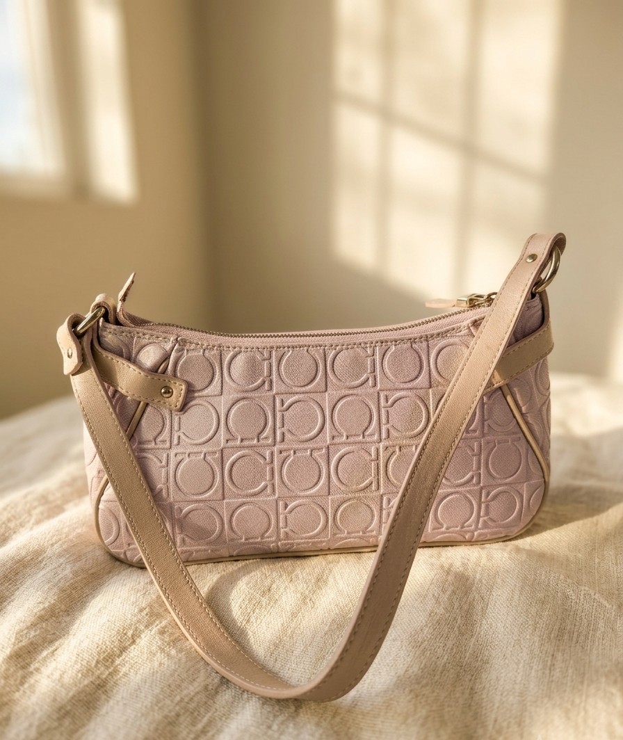 Salvatore Ferragamo Pink Shoulder Bag Gancini